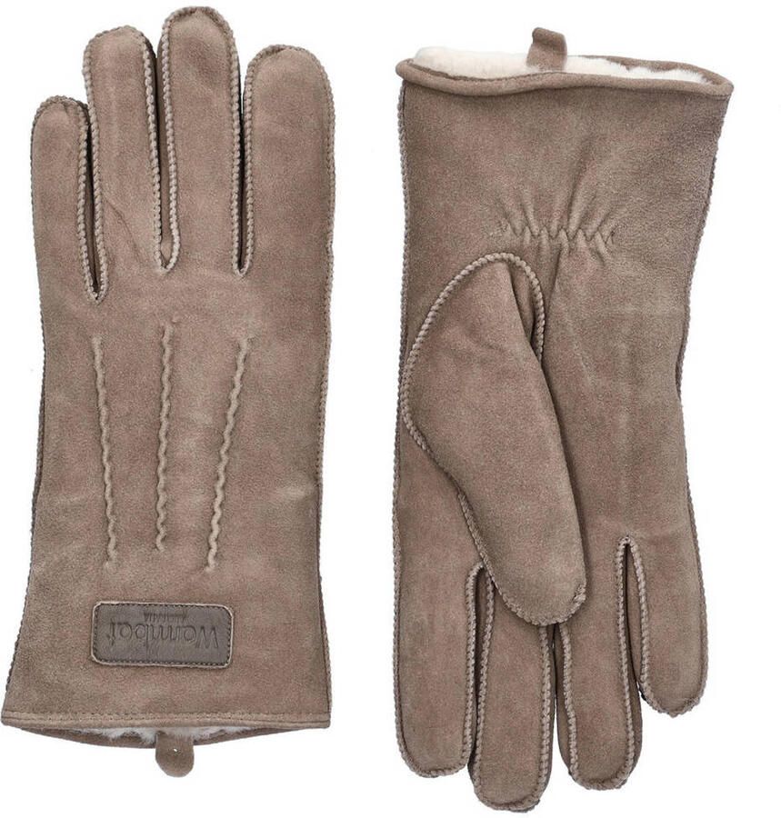 Warmbat Australia suède handschoenen taupe