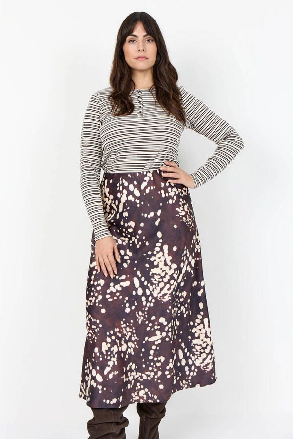 Wasabiconcept A-lijn rok Plus Size met print bruin - Foto 2