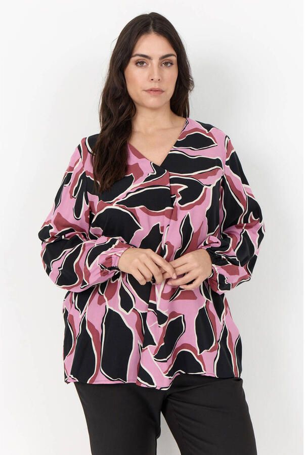 Wasabiconcept gebloemde top Plus Size roze
