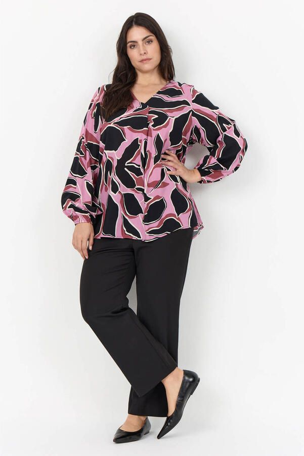 Wasabiconcept gebloemde top Plus Size roze - Foto 2