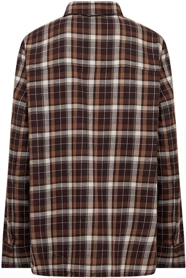 Wasabiconcept geruite blouse Plus Size bruin - Foto 2