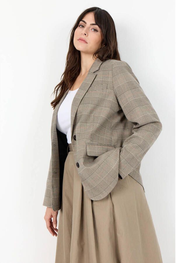 Wasabiconcept geruite regular fit blazer Plus Size meerkleurig - Foto 3