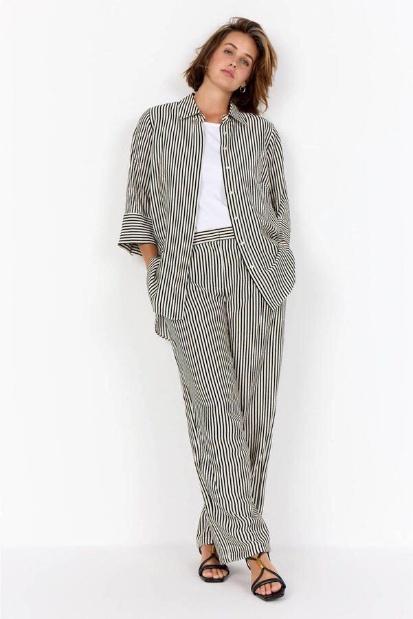 Wasabiconcept gestreepte blouse zwart - Foto 2