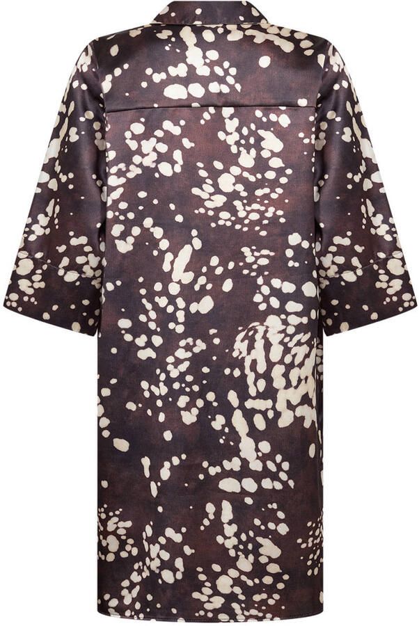 Wasabiconcept midi jurk Plus Size met print bruin - Foto 3
