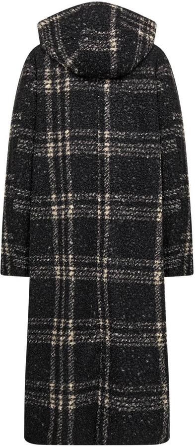 Wasabiconcept Plus Size geruite manteljas zwart