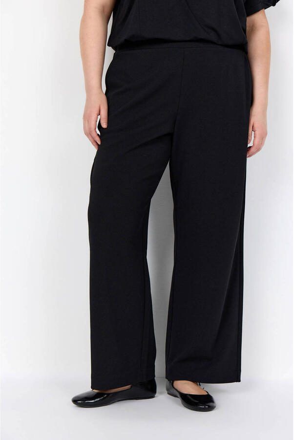 Wasabiconcept wide leg high waist broek zwart