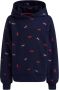 WE Fashion hoodie met all over print donkerblauw rood roze Sweater All over print 110 116 - Thumbnail 1