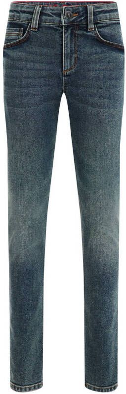 WE Fashion slim fit jeans vintage blue Blauw Jongens Polyester 116