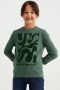 WE Fashion sweater met printopdruk zachtgroen Printopdruk 110 116 - Thumbnail 1