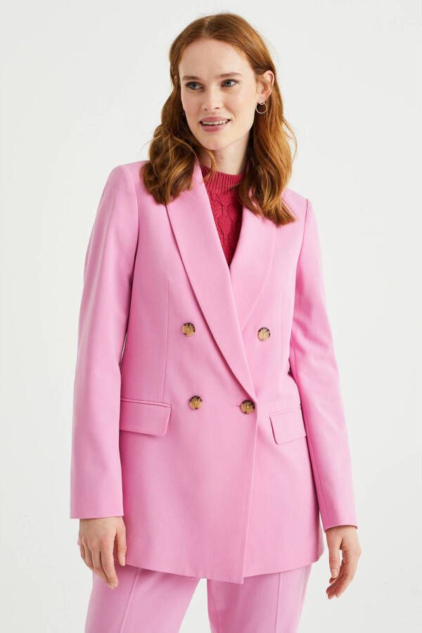 WE Fashion blazer met stretch roze