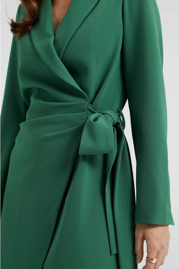 WE Fashion blazerjurk met ceintuur groen