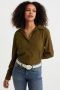 WE Fashion blouse met textuur groen - Thumbnail 1