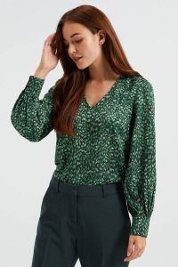 WE Fashion blousetop met all over print groen