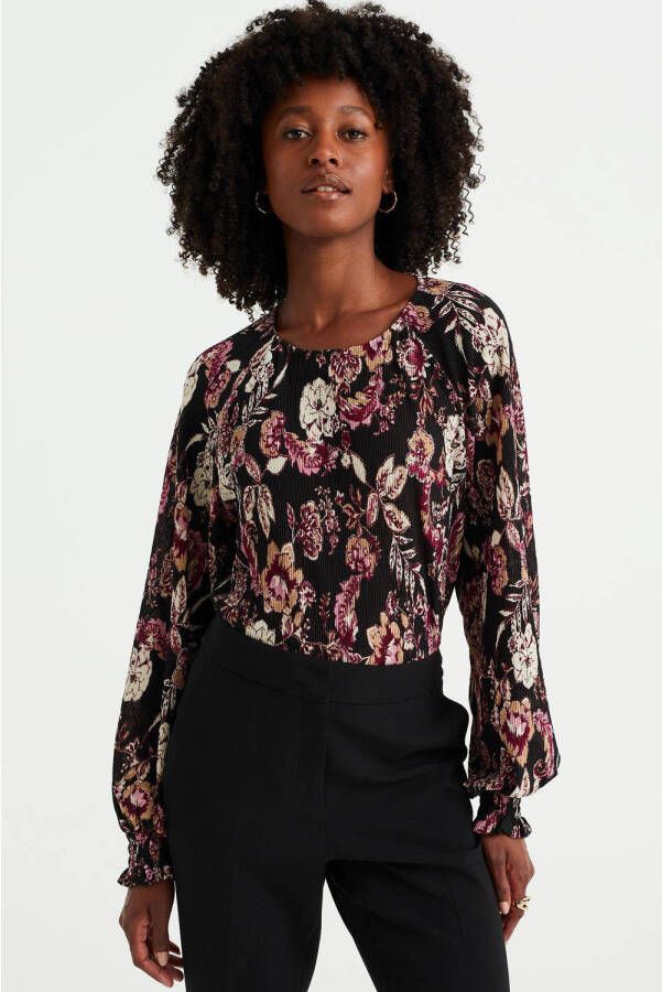 WE Fashion blousetop met all over print roze