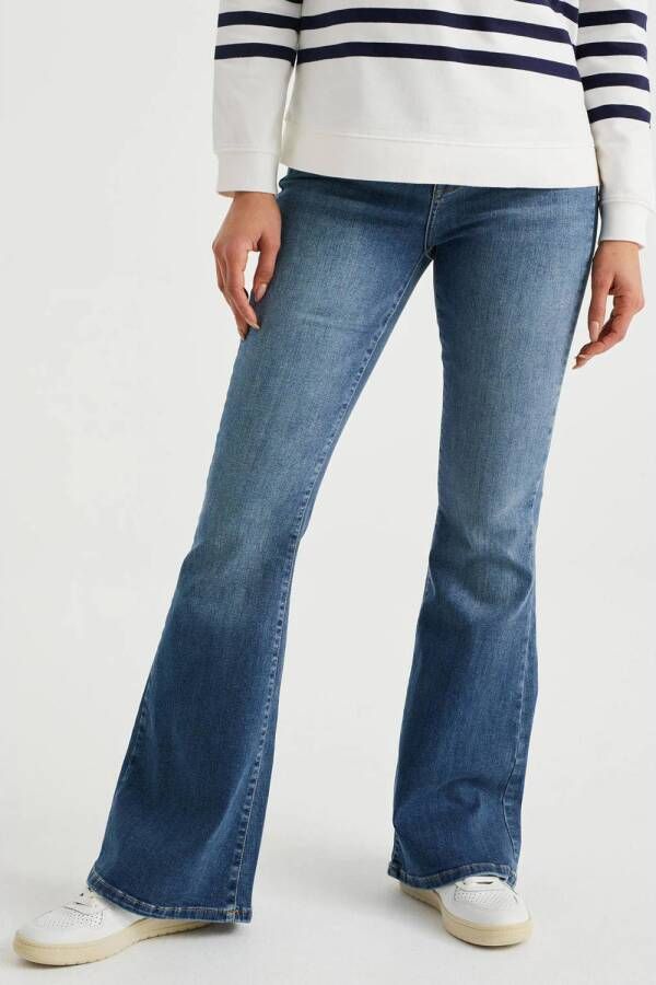 WE Fashion Blue Ridge Blue Ridge high waist flared jeans Dreamer dark blue denim