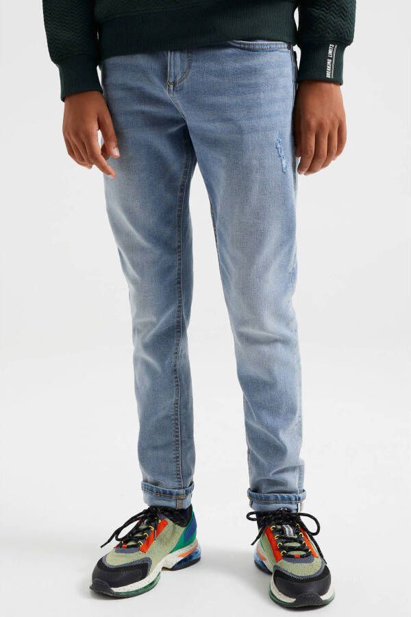 WE Fashion Blue Ridge regular fit jeans stone denim Blauw Jongens Stretchdenim 104