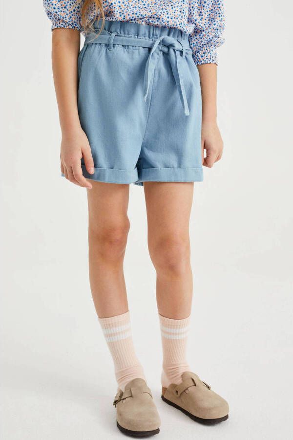WE Fashion Blue Ridge short blauw Korte broek Meisjes Katoen 158 164