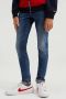 WE Fashion Blue Ridge skinny jeans dark blue denim Blauw Jongens Jog denim 104 - Thumbnail 1