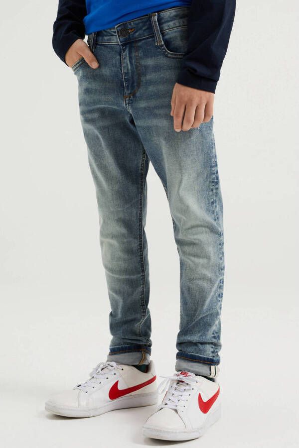 WE Fashion Blue Ridge skinny jeans green cast denim Blauw Jongens Stretchdenim 110