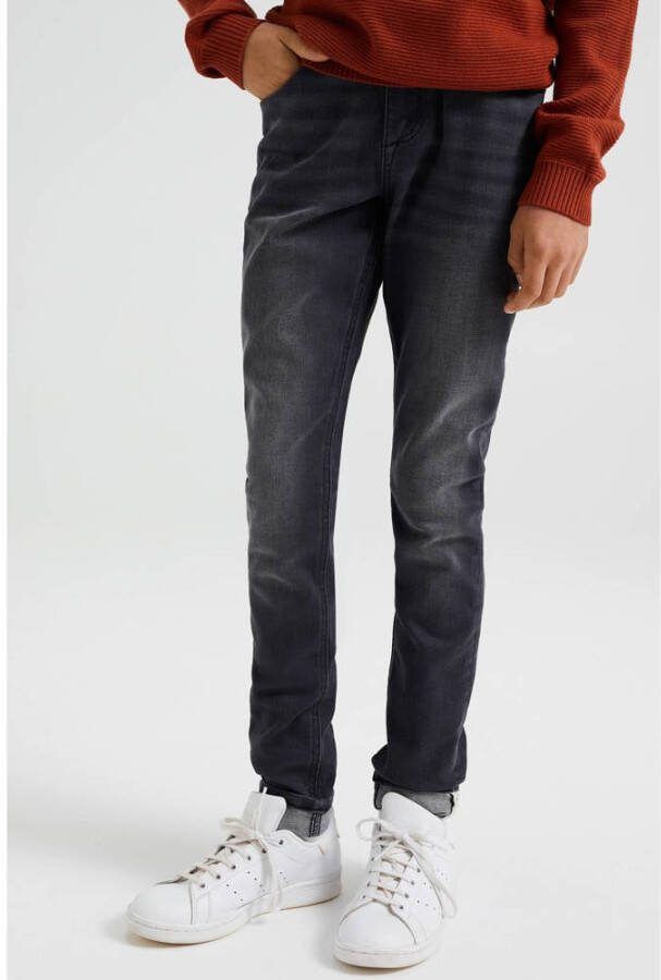 WE Fashion Blue Ridge skinny jeans soft grey denim Grijs Jongens Stretchdenim 104