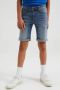 WE Fashion Blue Ridge slim fit jeans bermuda mid blue Denim short Blauw Jongens Jog denim 104 - Thumbnail 1