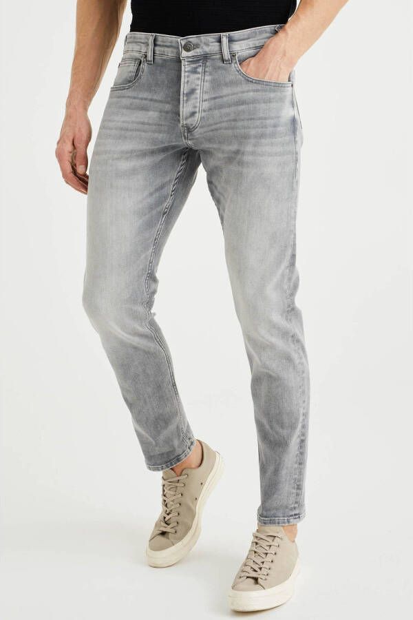 WE Fashion Blue Ridge slim fit jeans light grey denim