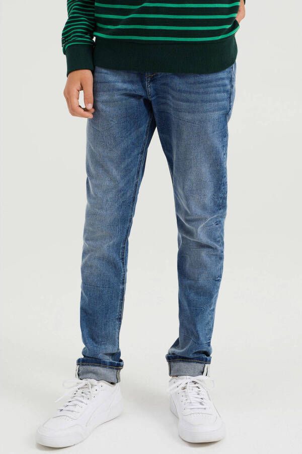 WE Fashion Blue Ridge slim fit jeans vintage blue Blauw Jongens Stretchdenim 104