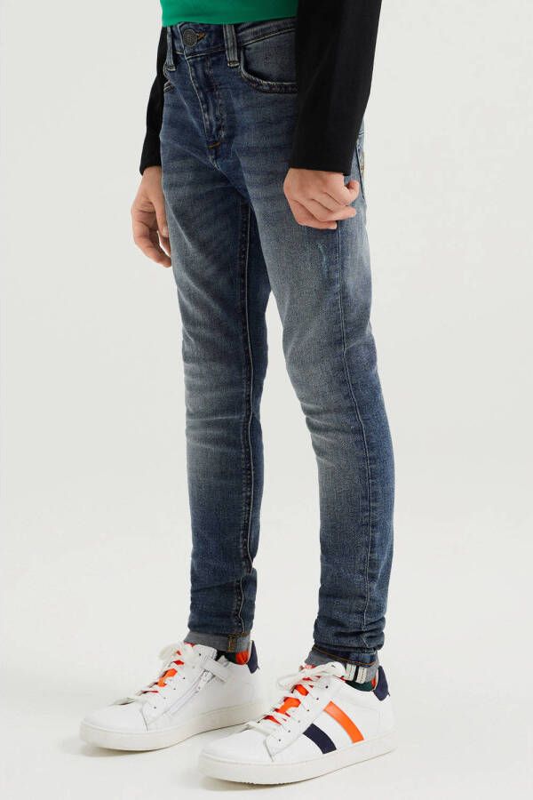 WE Fashion Blue Ridge super skinny jeans blue denim Blauw Jongens Stretchdenim 158
