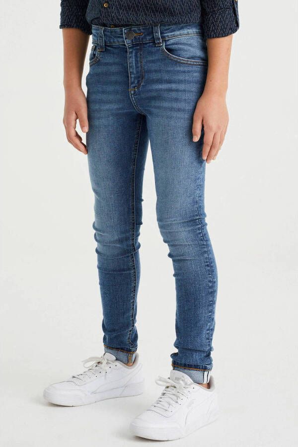 WE Fashion Blue Ridge super skinny jeans blue denim Blauw Jongens Stretchdenim 164