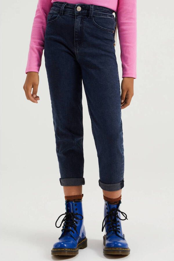 WE Fashion Blue Ridge tapered fit jeans blue black denim Blauw Meisjes Stretchkatoen 122