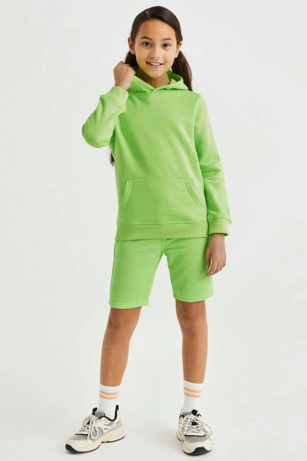 WE Fashion Blue Ridge unisex hoodie limegroen Sweater Effen 134 140