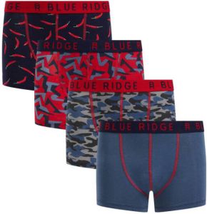 WE Fashion boxershort set van 4 blauw rood zwart