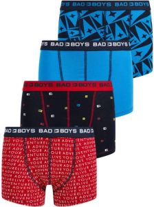 WE Fashion boxershort set van 4 rood blauw
