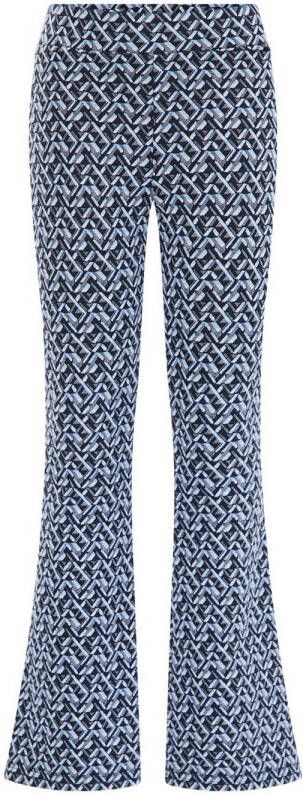 WE Fashion broek met all over print blauw Meisjes Polyester All over print 104
