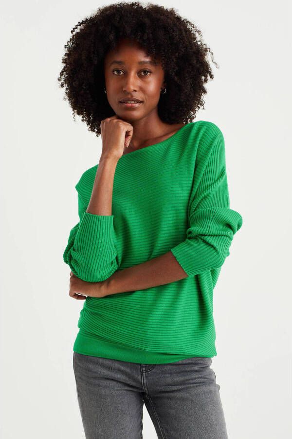 WE Fashion fijngebreide trui groen