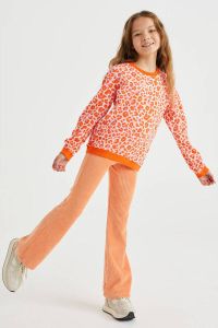 WE Fashion flared broek oranje