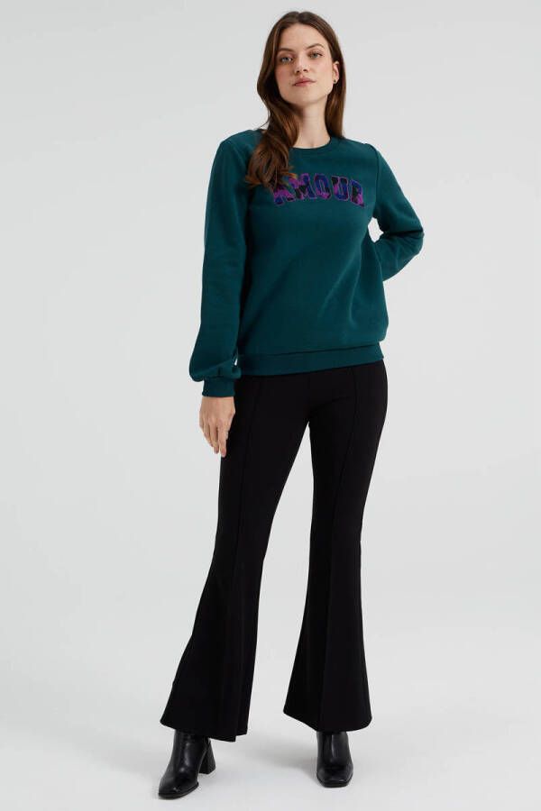 WE Fashion flared broek zwart