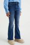 WE Fashion flared jeans dark denim Blauw Meisjes Stretchdenim 110 - Thumbnail 1