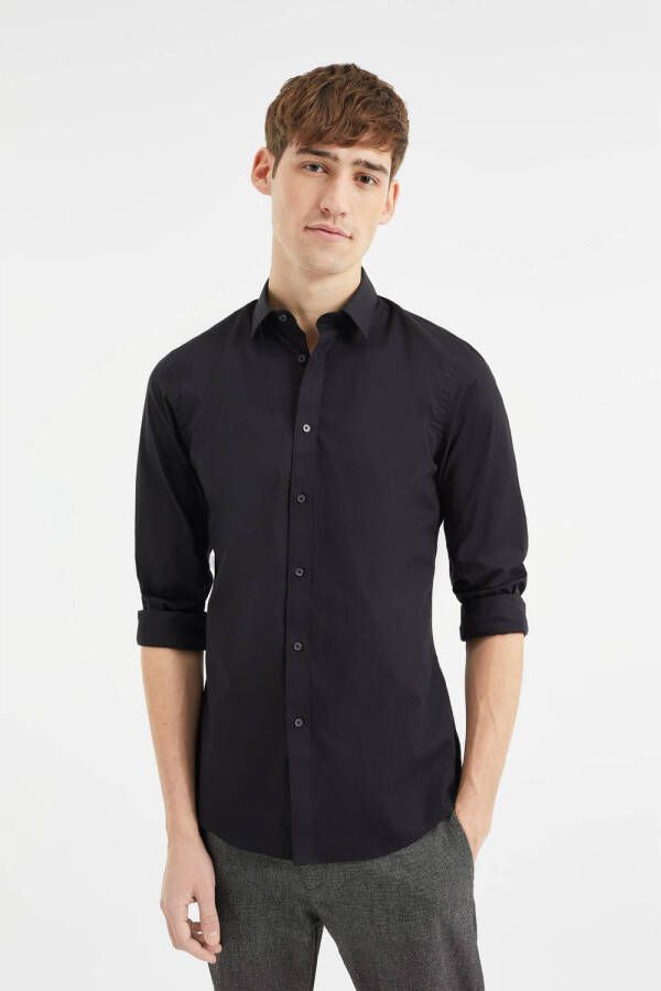 WE Fashion WE Fundamentals Tall fit overhemd zwart
