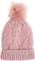 WE Fashion gebreid muts met pompom roze Meisjes Polyester S - Thumbnail 1