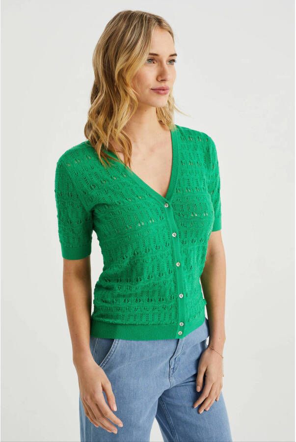 WE Fashion gebreid vest groen