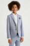WE Fashion gemêleerd colbert grijsblauw Jongens Polyester Smokingkraag 170 176 - Thumbnail 1