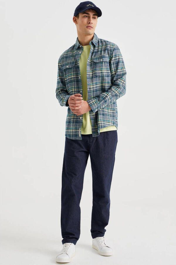 WE Fashion geruit regular fit overhemd morning blue
