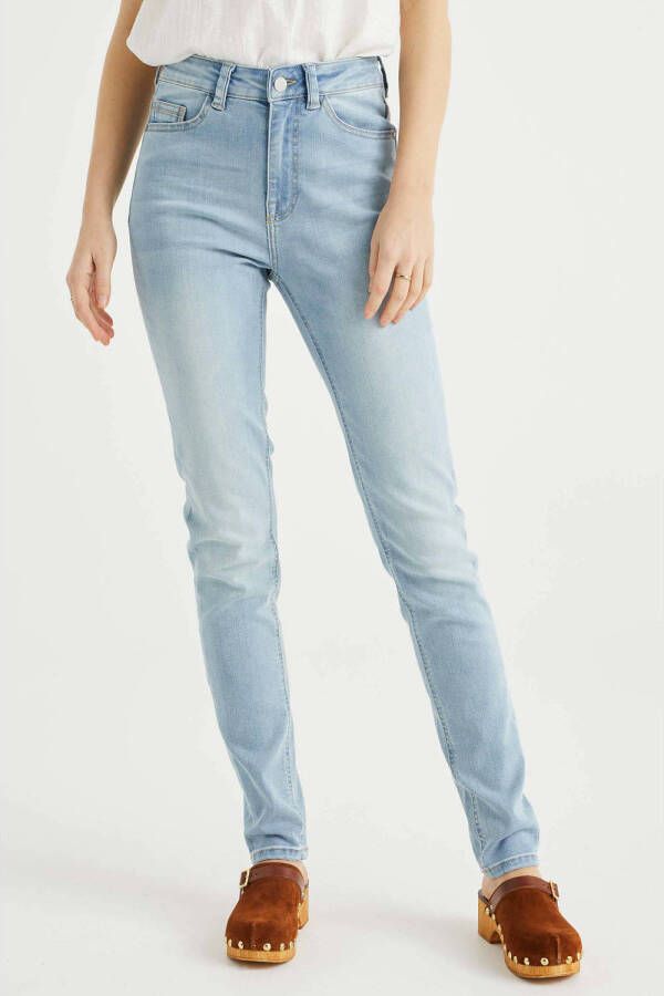 WE Fashion high waist skinny jeans light blue denim