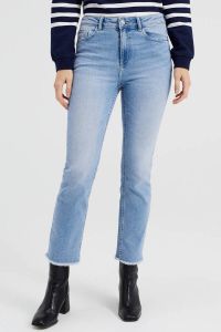 WE Fashion high waist straight fit jeans light blue denim