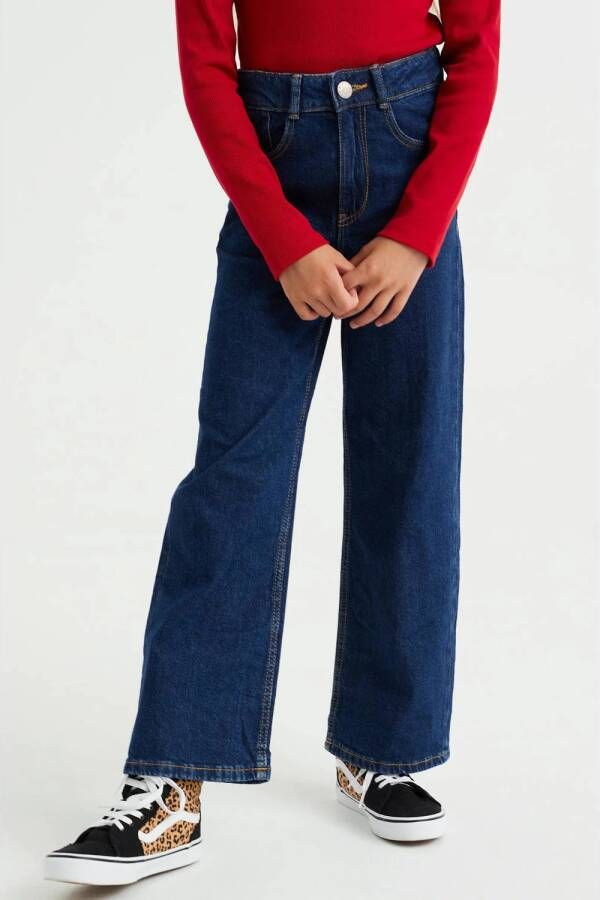 WE Fashion Blue Ridge high waist wide leg jeans blauw Meisjes Denim 116