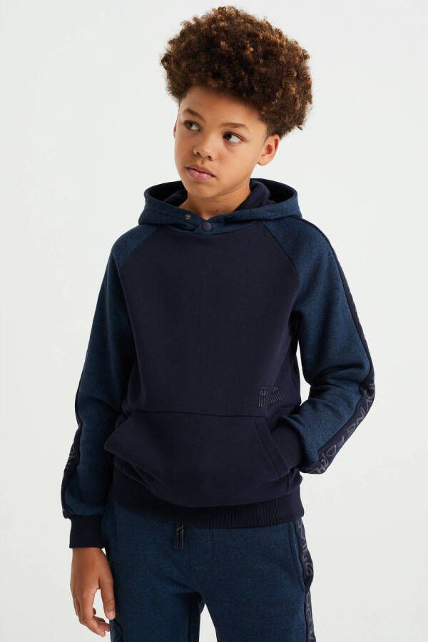WE Fashion hoodie donkerblauw Sweater Meerkleurig 110 116