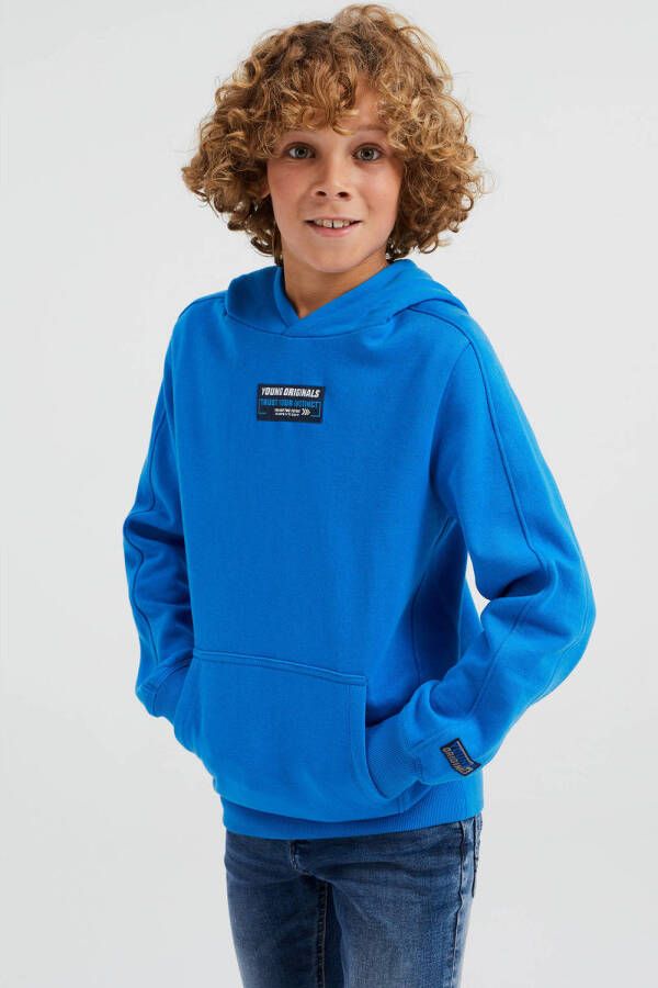 WE Fashion hoodie met logo blauw