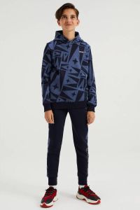 WE Fashion hoodie met printopdruk zwart blauw