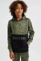 WE Fashion hoodie van gerecycled polyester kaki zwart Sweater Groen Meerkleurig 122 128 - Thumbnail 1